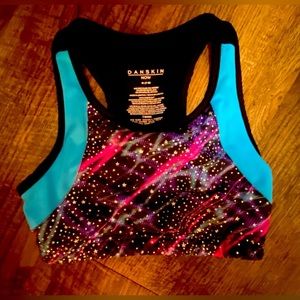 Girls Size 7-8 Danskin Dance Top in Black, Blue, & Galaxy